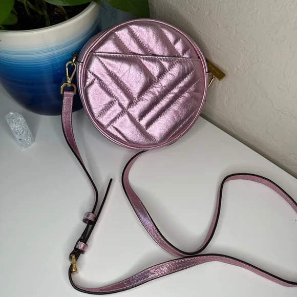 Michael Kors Vivanne Canteen Crossbody in Metallic Pink EUC - Picture 3 of 13